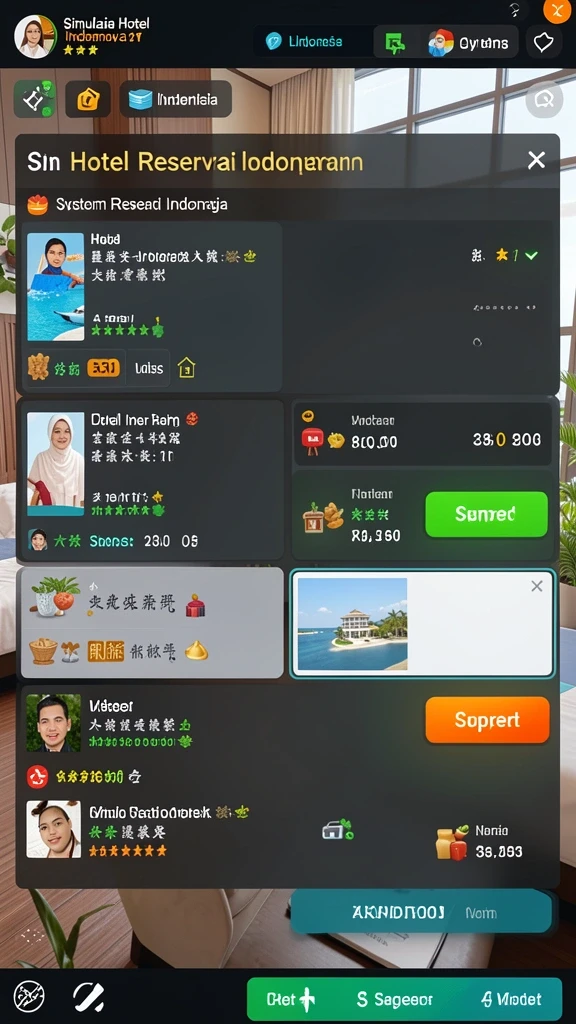 Tampilan menu game yang intuitif dan mudah dinavigasi.