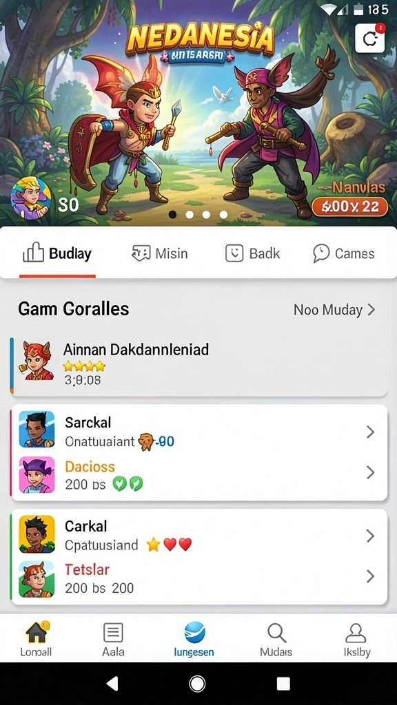 Gameplay seru di dalam satu level yang penuh tantangan.