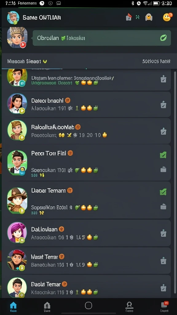 Tangkapan layar memperlihatkan interaksi antar pemain yang seru.