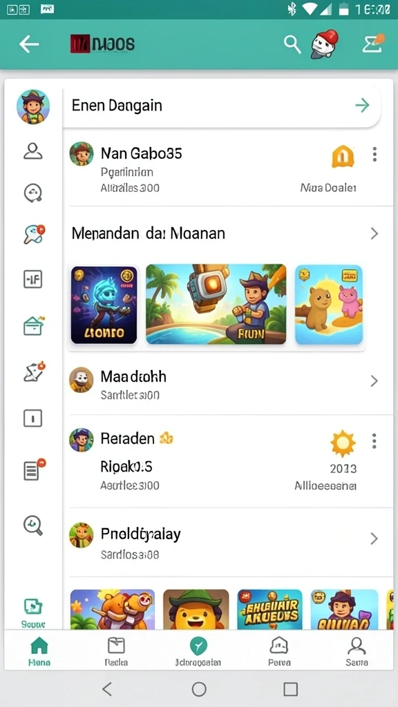 Tampilan utama aplikasi dengan desain yang modern.