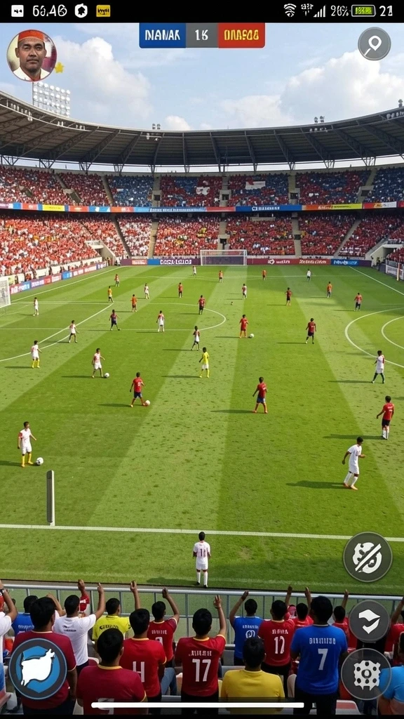 Screenshot menunjukkan desain level yang menawan dengan pemandangan yang indah.