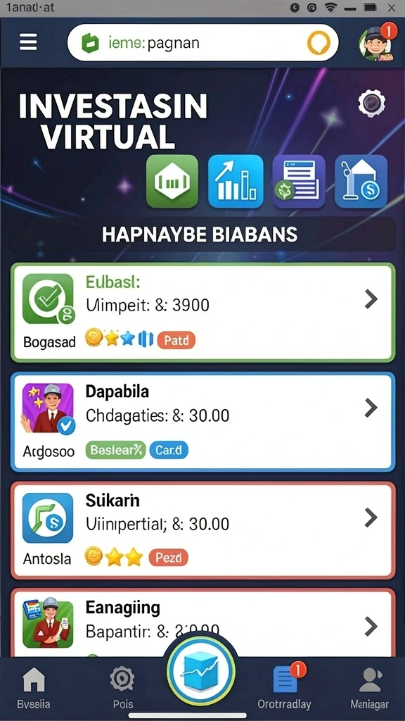 Tampilan menu utama yang menarik dan mudah dinavigasi.